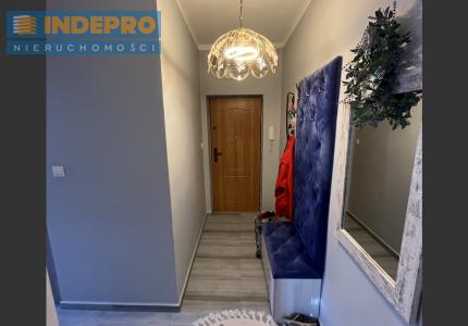 Przedpokój z widokiem na drzwi wejściowe do mieszkania